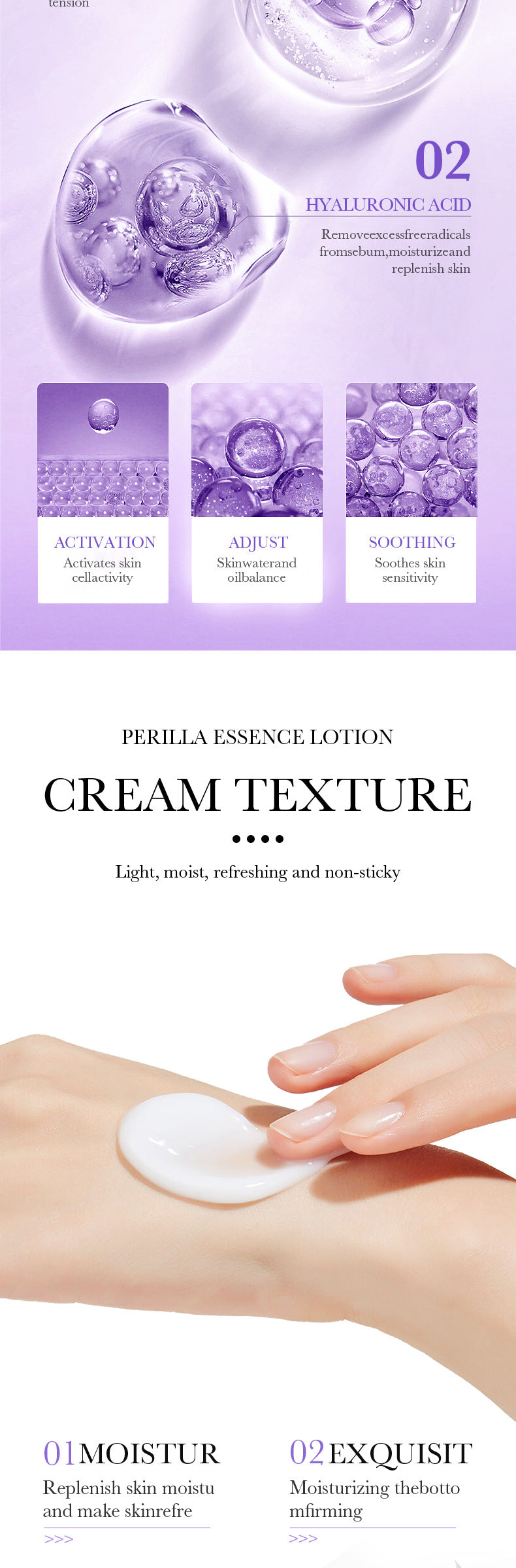 Polypeptide Perilla Skin Care Set  BIOAOUA Clean and Moisturizing Five-Piece Set  Wholesale