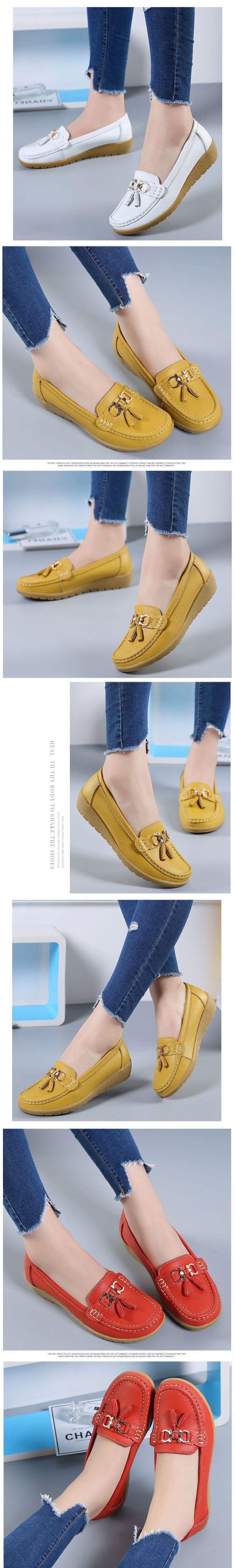 Women's Shoes Flat Soft Sole Thick Sole Loafers Thickened Nurse Shoes Rubber Sole Wedge Slip-On Women's Shoes
