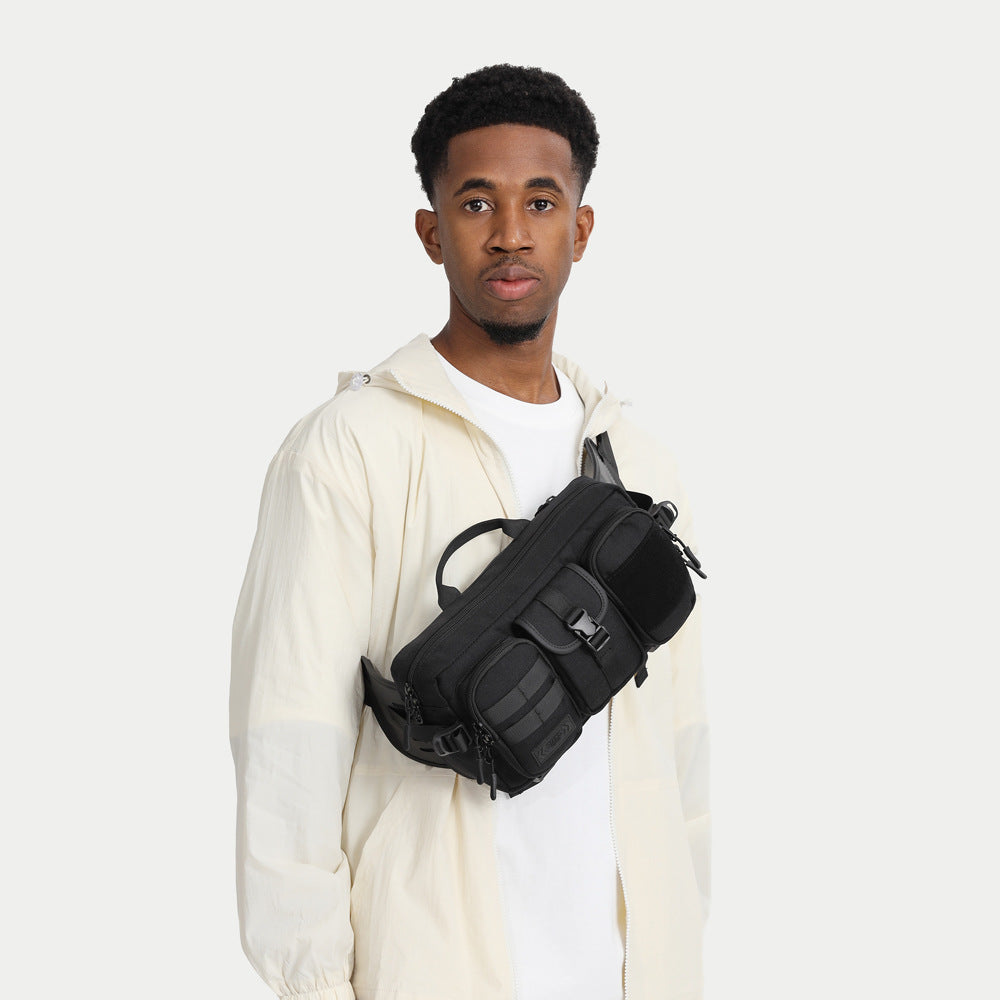 OZUKO Tactical Waist Bag Men's Multifunctional Crossbody Bag Waterproof Outdoor Large Capacity Sports Portable Men's Bag