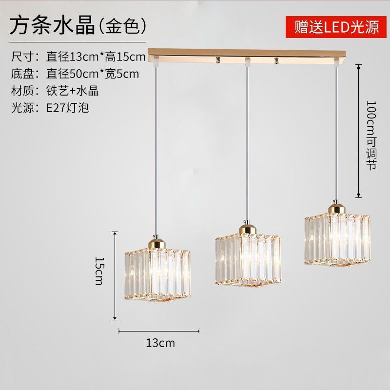 Export Simple Restaurant Crystal Pendant Light Single Head3Headboard Pendant Light Dining Table Bar Crystal Pendant Light Wholesale
