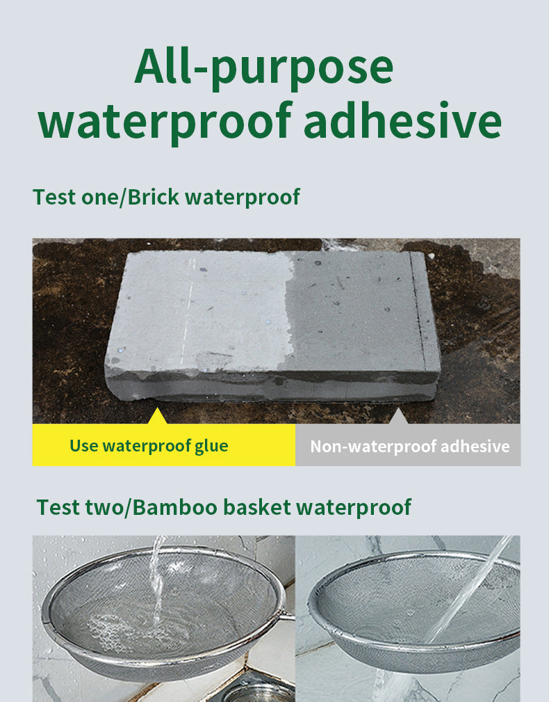 Transparent Waterproof Adhesive for Exterior Walls and Bathrooms, Leak Repair Adhesive, No Brick Smashing, Floor Waterproof Adhesive, Nano Coating