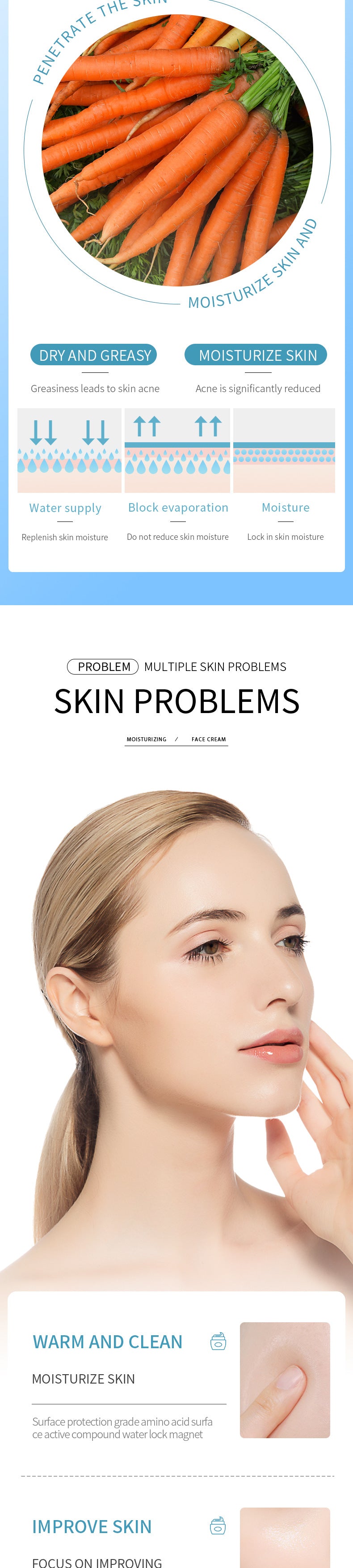 Plant Face Cream SADOER Avocado Aloe Carrot Moisturizing Cream  Wholesale