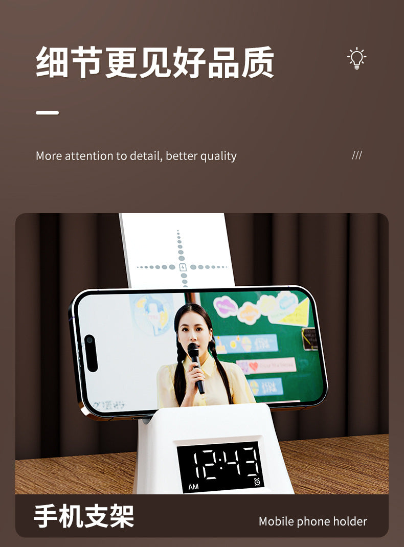 Desk Lamp for Students with Clock Alarm Creative Desktop Reading Lamp Dimmable Color Adjustable Student Dormitory Lamp
