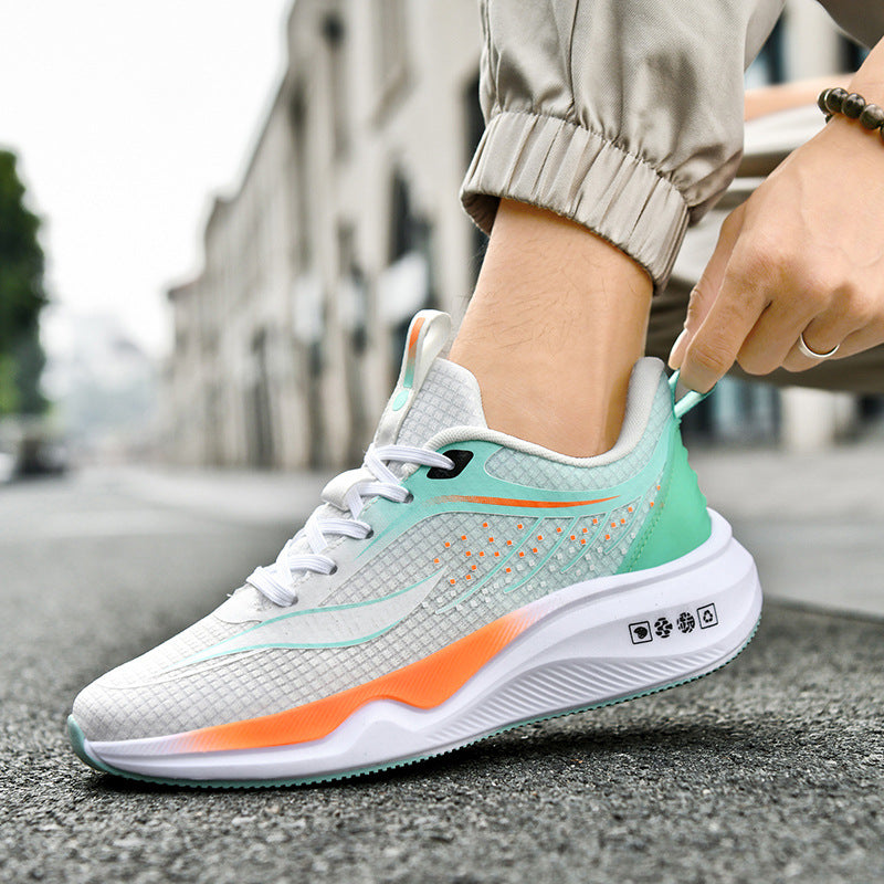 Spring and summer new style comfortable breathable running shoes racing soft sole shock-absorbing youth boys' wear-resistant non-slip sports shoes