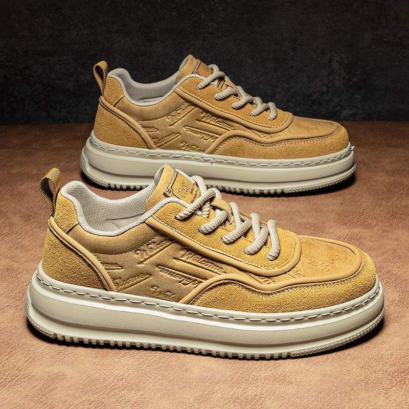 Men's Shoes2025New Summer Breathable Men's Work Height-Increasing Leather Shoes Sports Casual Versatile Thick-Soled Sneakers