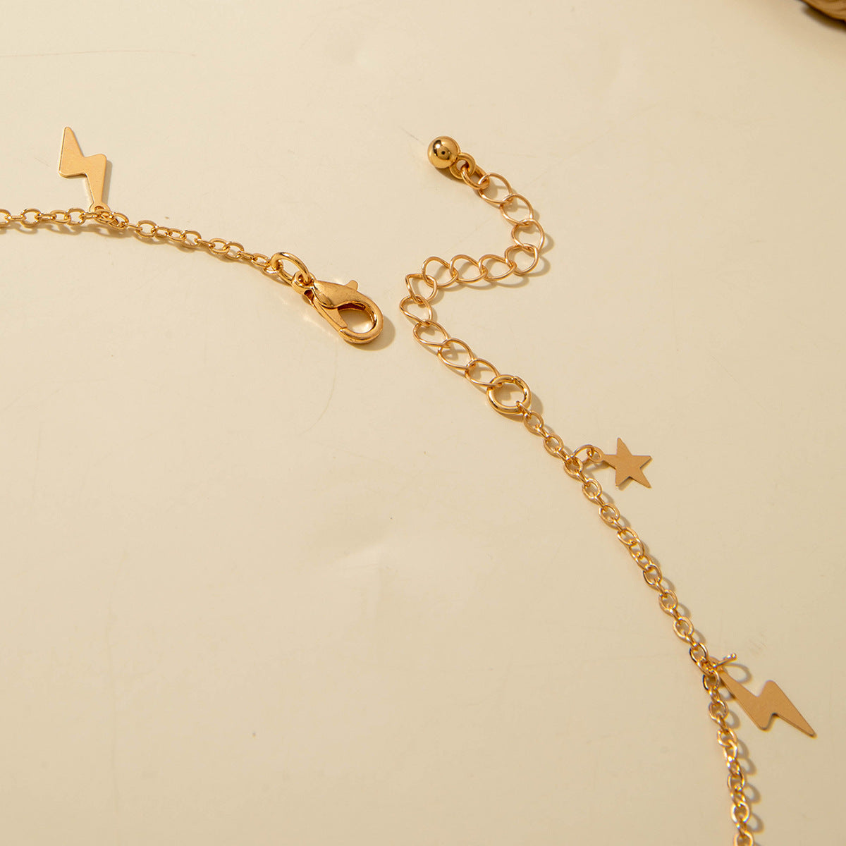 Geometric Star Tassel Chain Necklace Versatile Metal Style Sexy Multi-layer Stacking Y Type Necklace