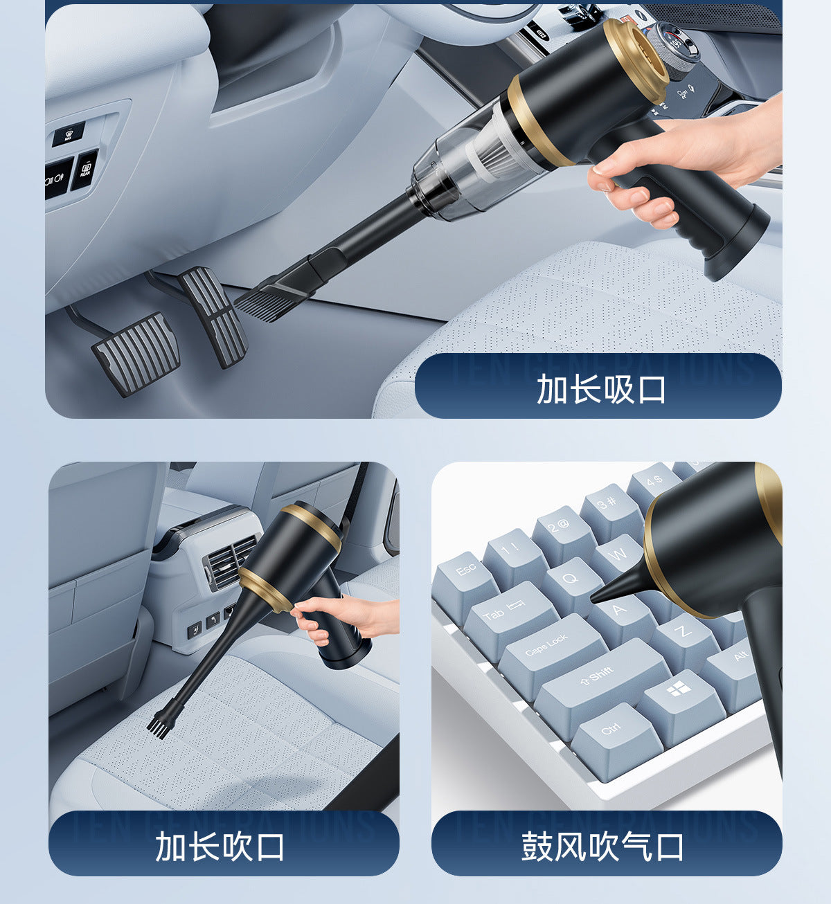 Small Car Vacuum Cleaner Handheld Suction and Blowing Integrated Wireless Super Powerful Suction Portable Home and Car Dual-use Multi-function