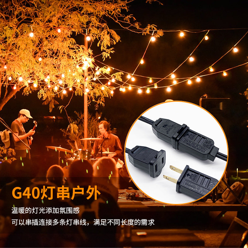G40High Voltage String Lights led Small String Lights Waterproof US Standard G40Tungsten string light warm light outdoor string light bulb