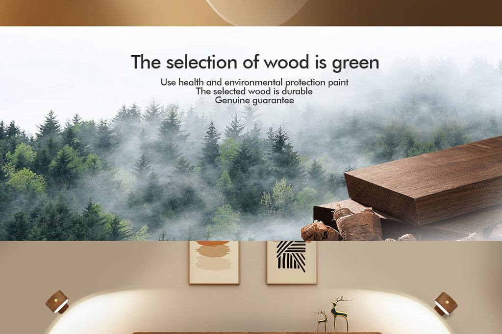 Square Solid Wood Sensor Light New Creative Cabinet Light Bedside Bedroom Smart LED Radar Human Body Night Light