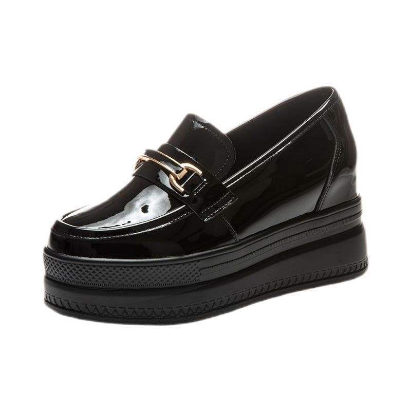 2025New Year's Casual Versatile Wedge Thick-Soled Loafers Summer Breathable Mesh Height-Increasing White Shoes for Women