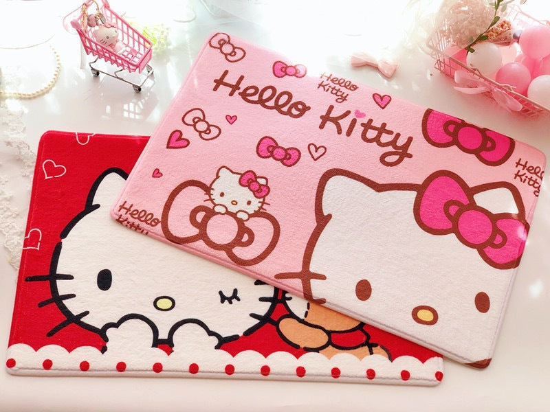 Flannel Mat Cartoon Kitty Bathroom Water Absorption Non-Slip Door Mat Pudding Dog Bathroom Mat Labeling and Dropshipping