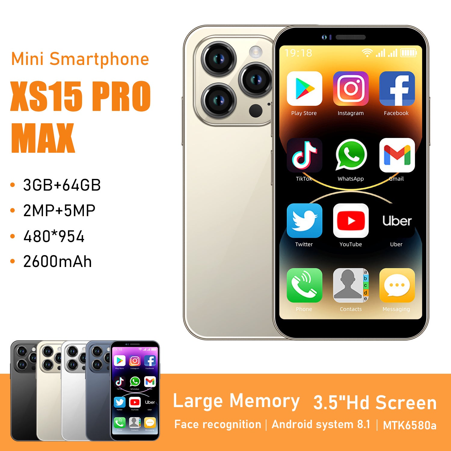 Hot-selling Exclusive for Mobile Phones XS15Smartphone Dual SIM Mini Smartphone Android4G Small Mobile Phone Wholesale