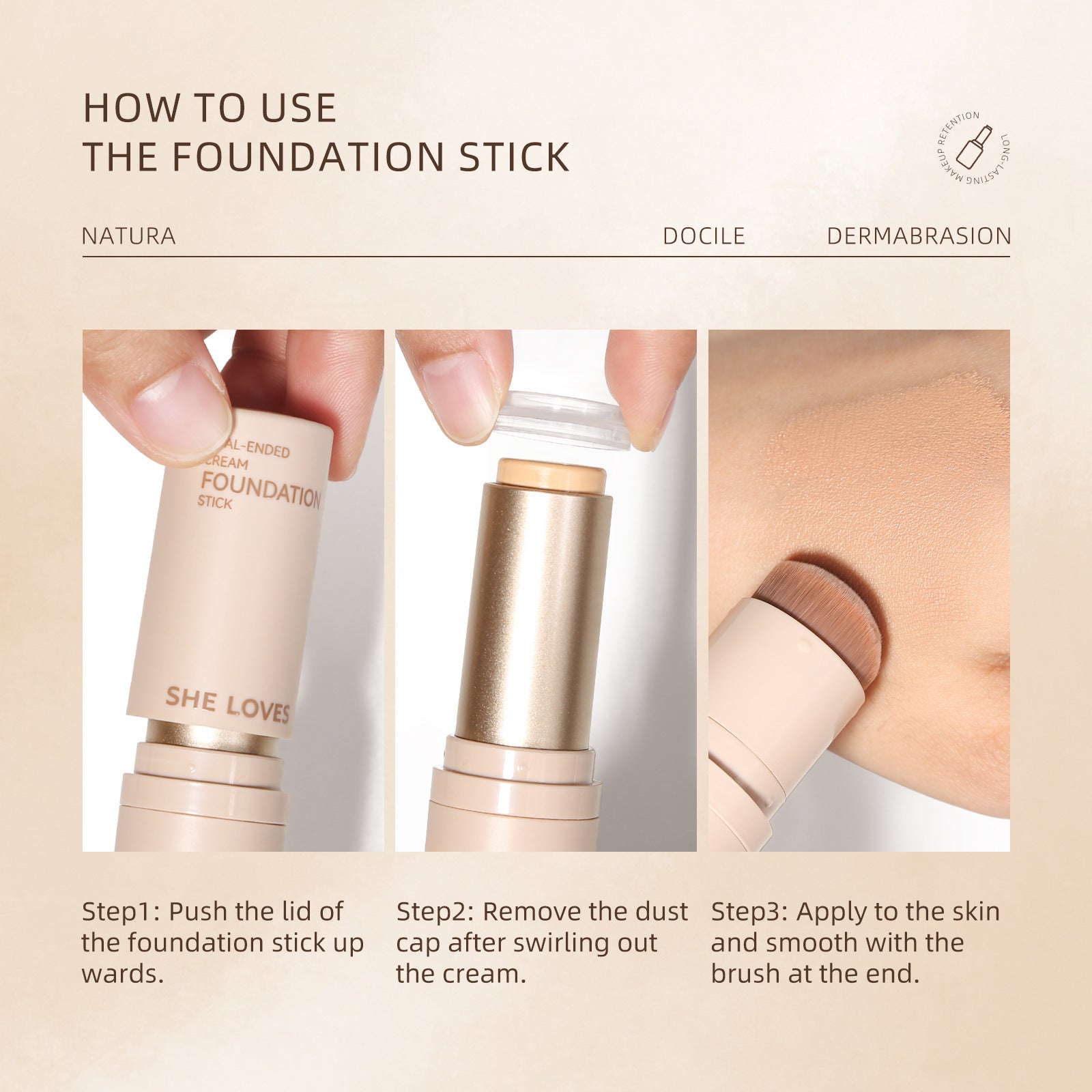 Double-ended Foundation Stick Foundation Concealer Oil Control Long-lasting Commuting Waterproof Sweatproof Non-cakey Foundation