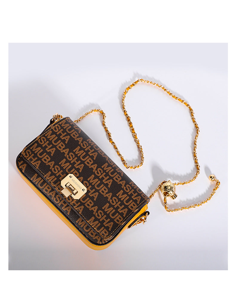 Unique Versatile Design Vintage Chain Small Square Bag for Women Retro Stylish Single Shoulder Bag Personality Simple Crossbody Bag