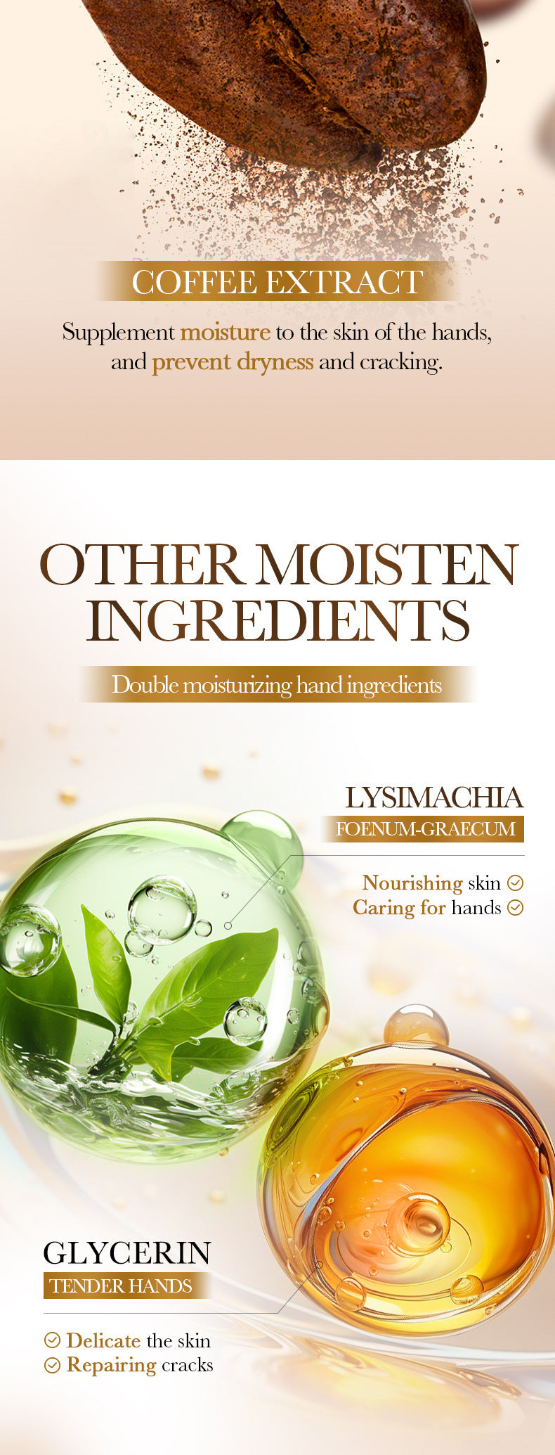 Full English Coffee Vanilla Hand Cream SADOER Autumn and winter anti-chapped skin rejuvenating hand cream  wholesale