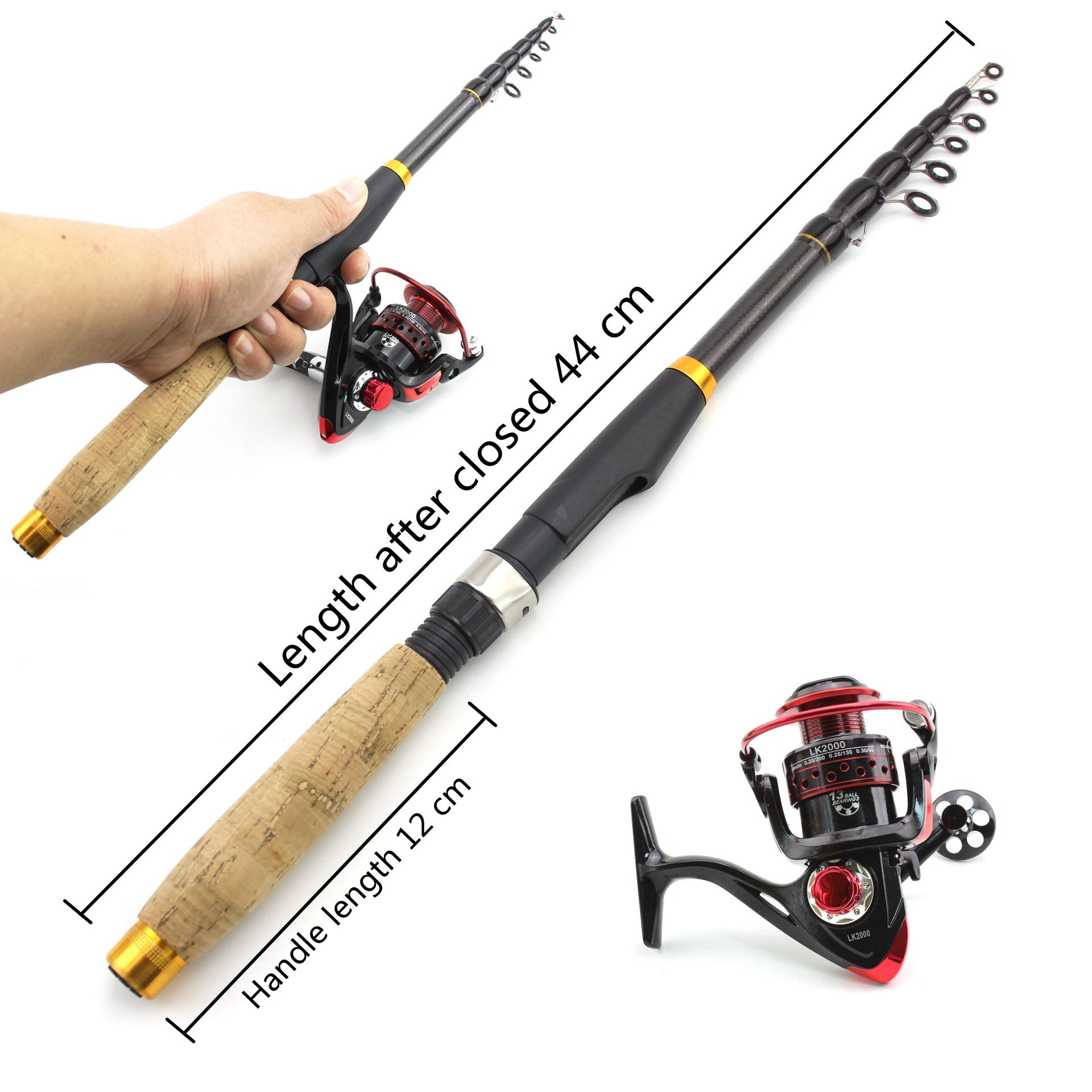 2.1Mi Xiao Hai Rod Set Ultra Short Telescopic Fishing Rod Spinning Reel Combo Amazon FBA Overseas Warehouse Fishing Gear