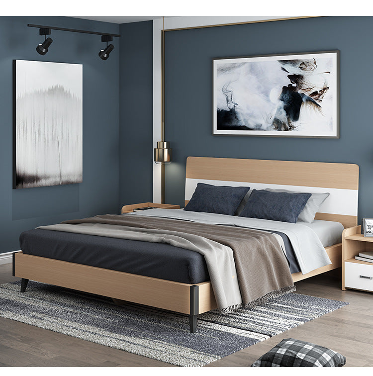 Modern Minimalist Small Apartment Master Bedroom Furniture Wedding Bed Hotel apartment B&B simple economical double bed
