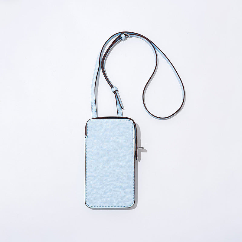 New Fashion Versatile Lock Buckle Phone Bag Solid Color Palm Print Box Bag Simple Mini Crossbody Bag for Women