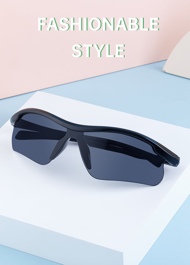 European and American Style Half-Frame Cycling Sunglasses Windproof Sunglasses for Women Personalized Outdoor Sports Running Glasses Eye Protection for Men