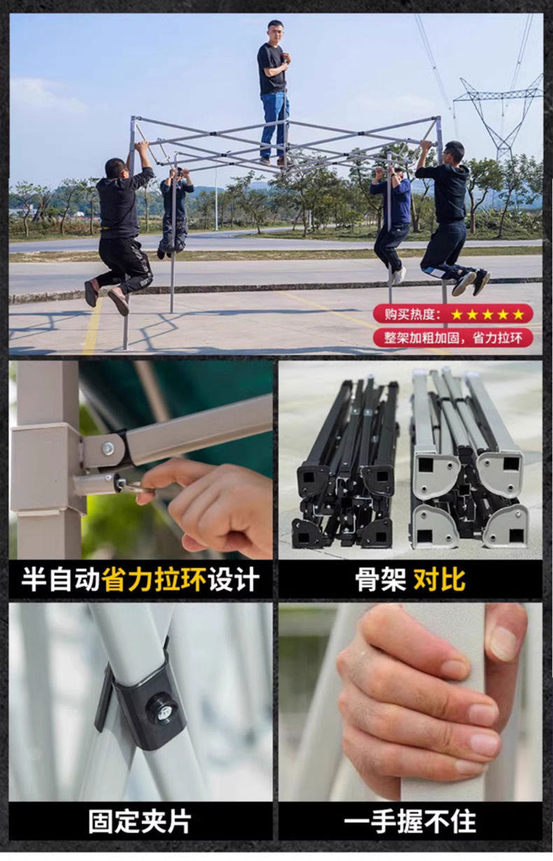 Four-corner Exhibition Tent Umbrella Outdoor Rainproof Advertising Tent with Printing logo Event Exhibition Folding Telescopic Sunshade