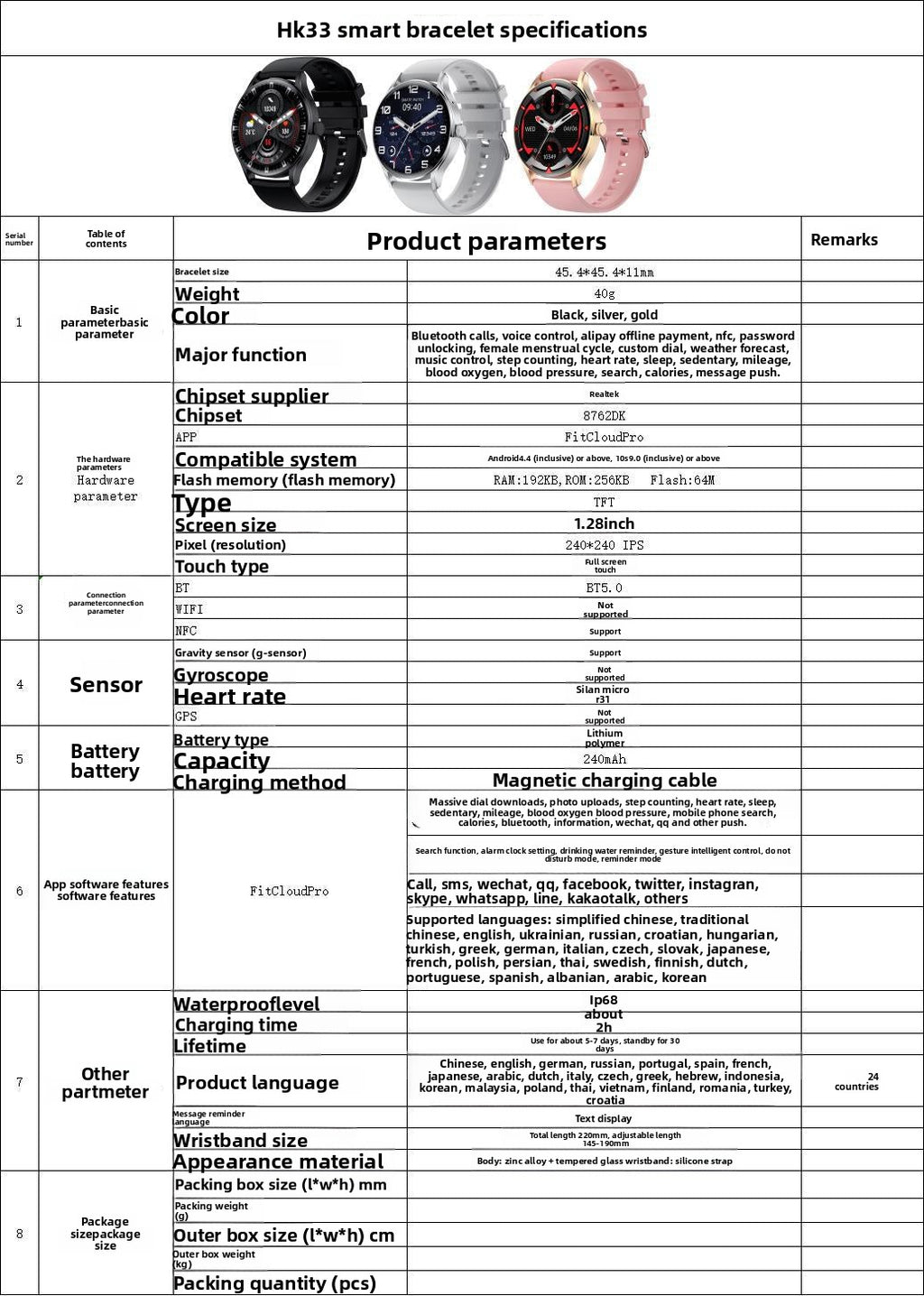 New HK33Smart watch multi-dial switching rotary button NFC Payment led Large Screen Factory
