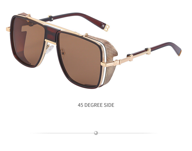 European and American Steampunk Sunglasses for Men, UV Protection, Full Coverage, Sunscreen Sunglasses for Women, Trendy Wholesale Glasses