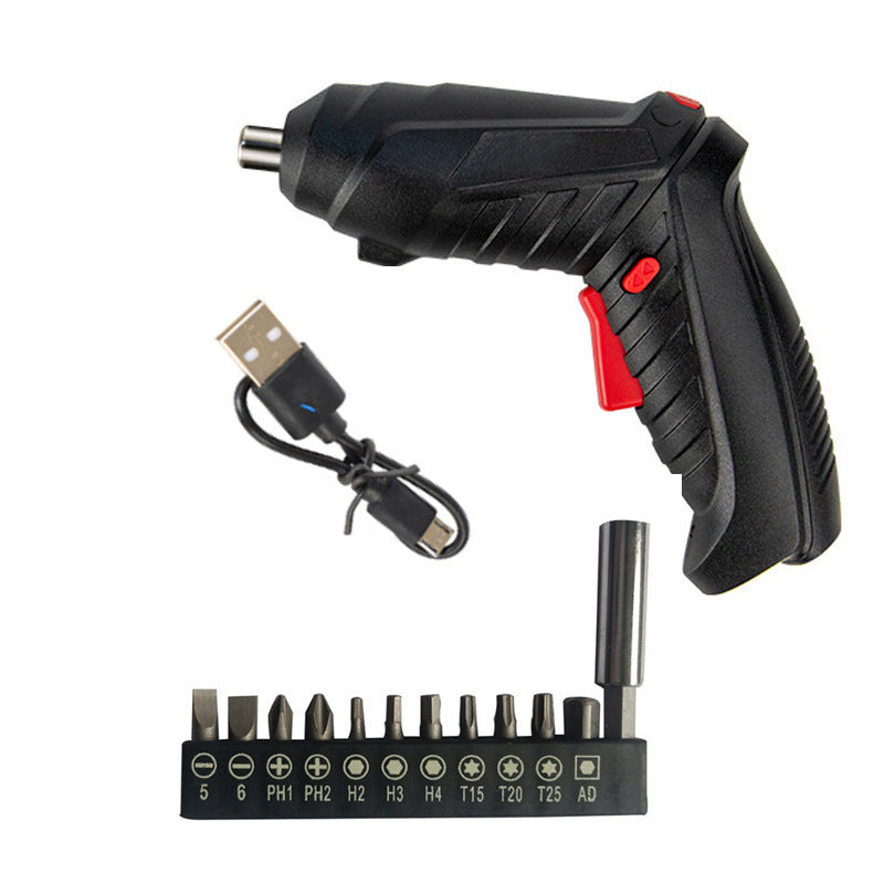 Home Tool Set Small Electric Drill Multi-Function Lithium Battery Cordless Screwdriver Mini Electric Screwdriver