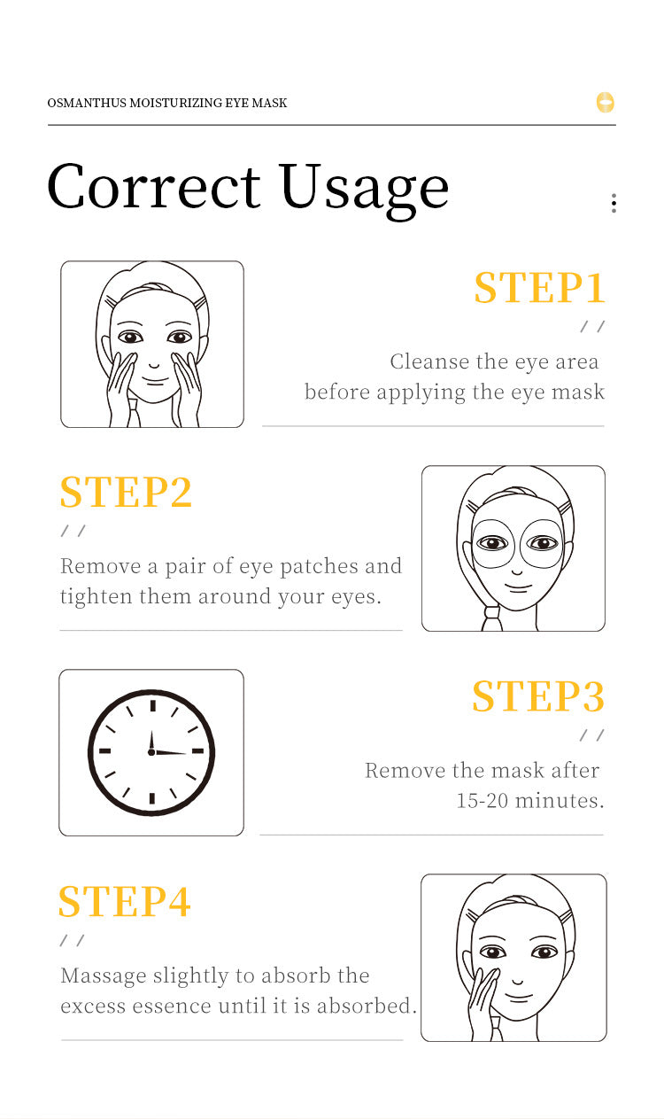 Full English Golden Osmanthus Eye Mask Patch SADOER Moisturizing and Hydrating to Reduce Dark Circles  Foreign Trade Live Wholesale