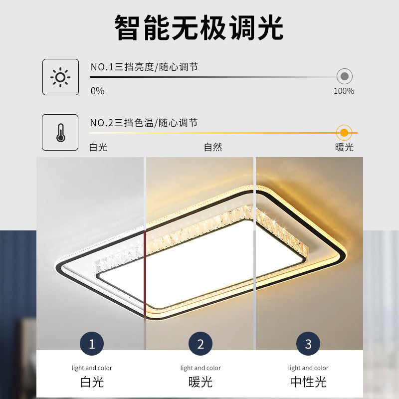 Wholesale Large Living Room Lamp2025New Year's Light Luxury Crystal led Ceiling lamp simple modern elegant bedroom lighting fixture