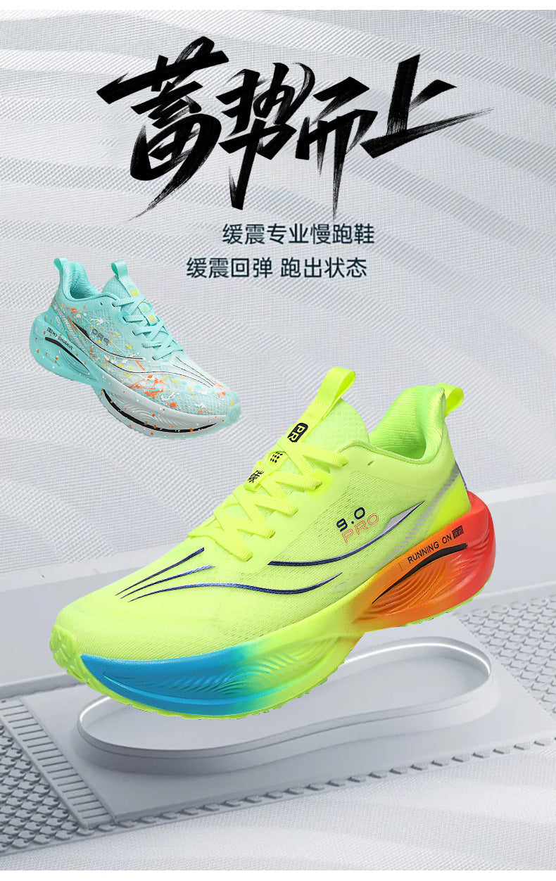 Red Rabbit9pro Luminous Carbon Plate High Elastic Cushioning Women Running Shoes Men Autumn Racing Training Non-Slip Cushioning Sneakers