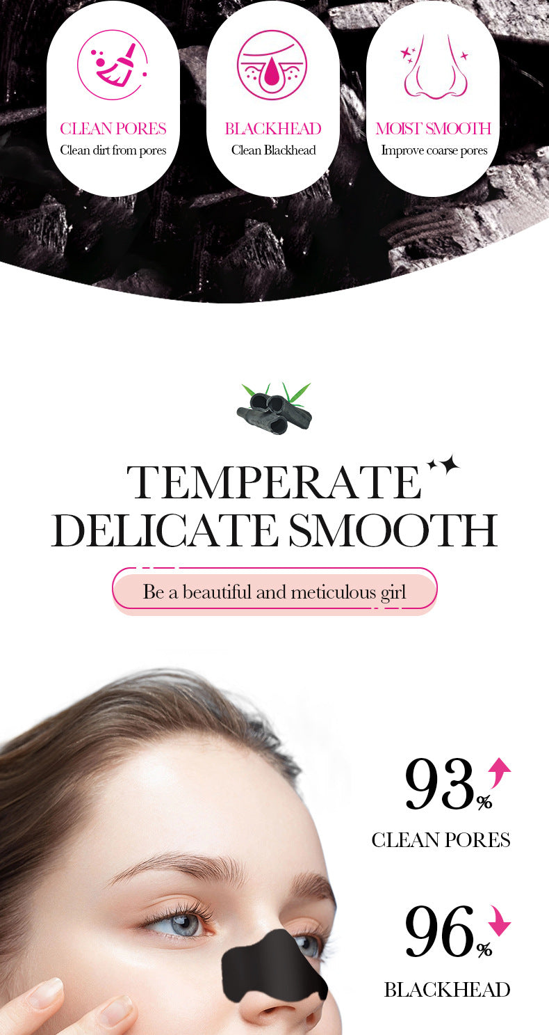 Full English Bamboo Charcoal Women's Nose Strips SADOER Deep Cleansing Blackhead Removal Nose Strips  Wholesale