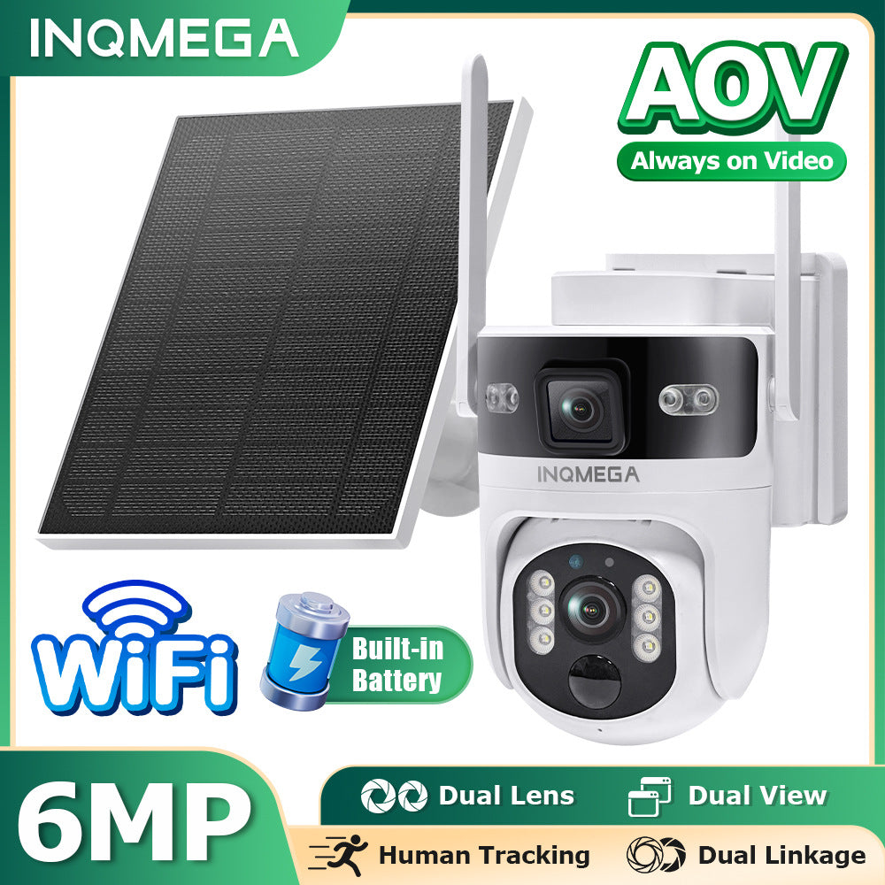 Private Model AOV Solar-powered Binocular Camera4G Outdoor Solar Camera6MP High Definition Wireless Surveillance