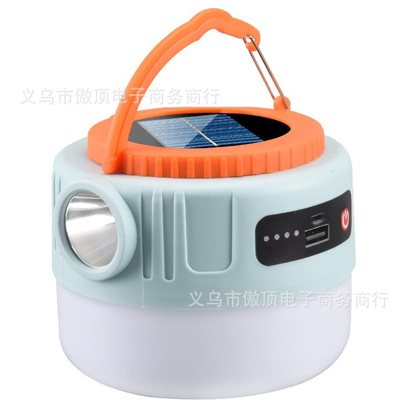 Solar Camping Light LED Outdoor Emergency Light USB Rechargeable Street Stall Night Market Remote Control Camping Light Flashlight