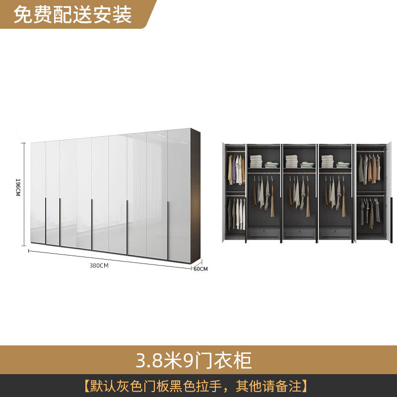 Wardrobe Light Luxury High-End Feel Home Bedroom Simple Rental Room Storage Cabinet Economical Overall Combination Wardrobe Customization