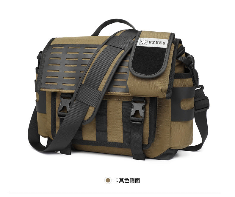Men's Messenger Bag Multifunctional Crossbody Bag Waterproof Cycling Shoulder Bag Outdoor Commuting Tactical Style Men's Satchel