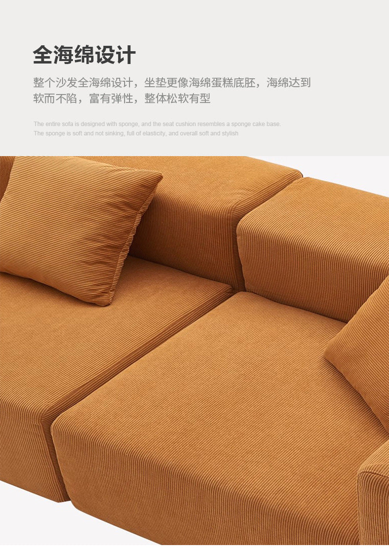 Fully Compressed Sofa Compression Sofa Corduroy Fabric Sofa for Home Living Room Straight Sofa Shipping and tax not included