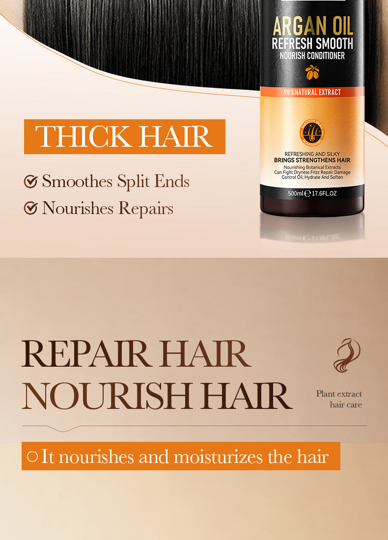 Argan Oil Shampoo500ml SADOER Smooth Anti-Dandruff Refreshing Conditioner Cross-Border Wholesale