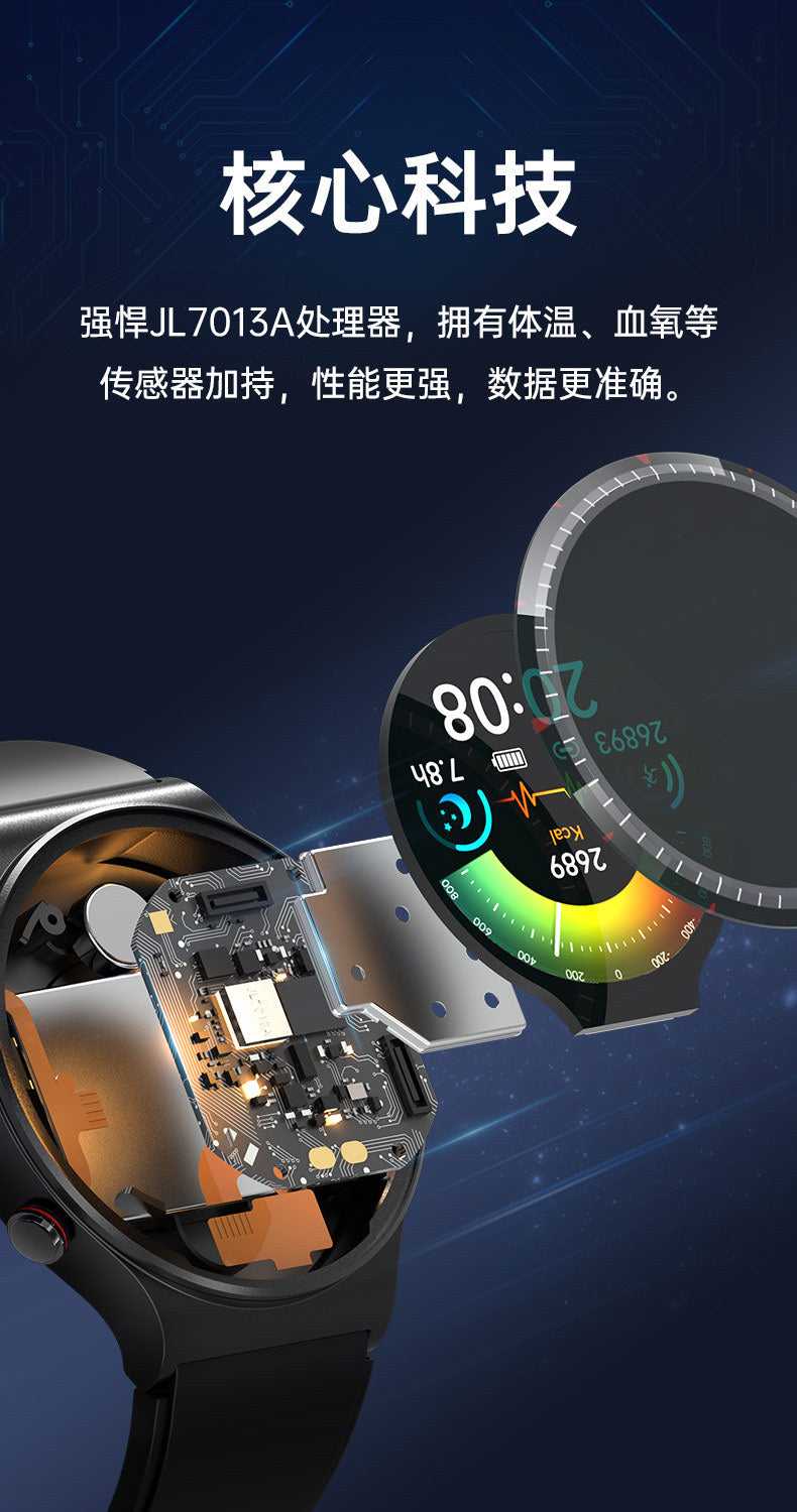 g08One-click Micro Health Check Smart Watch nfc Access Control Leather Electric Test Blood Sugar Uric Acid Detection Smart Watch Wholesale