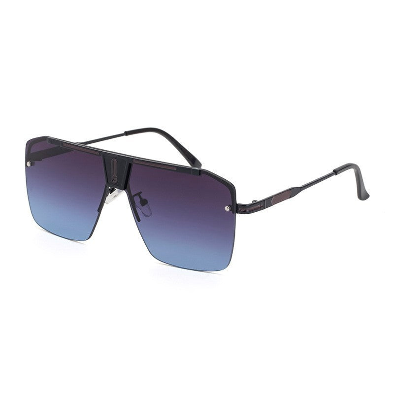 New Large Frame Sunglasses Men's Trendy Cool Fashion Street Style Square Frame Sunglasses Retro Rimless Glasses sunglasses