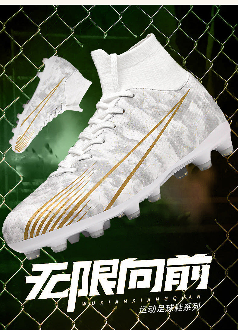 Football shoes high-top training shoes for teenagers, middle and primary school students AG Long Spike Broken Spike Rubber Spike Soccer Shoes