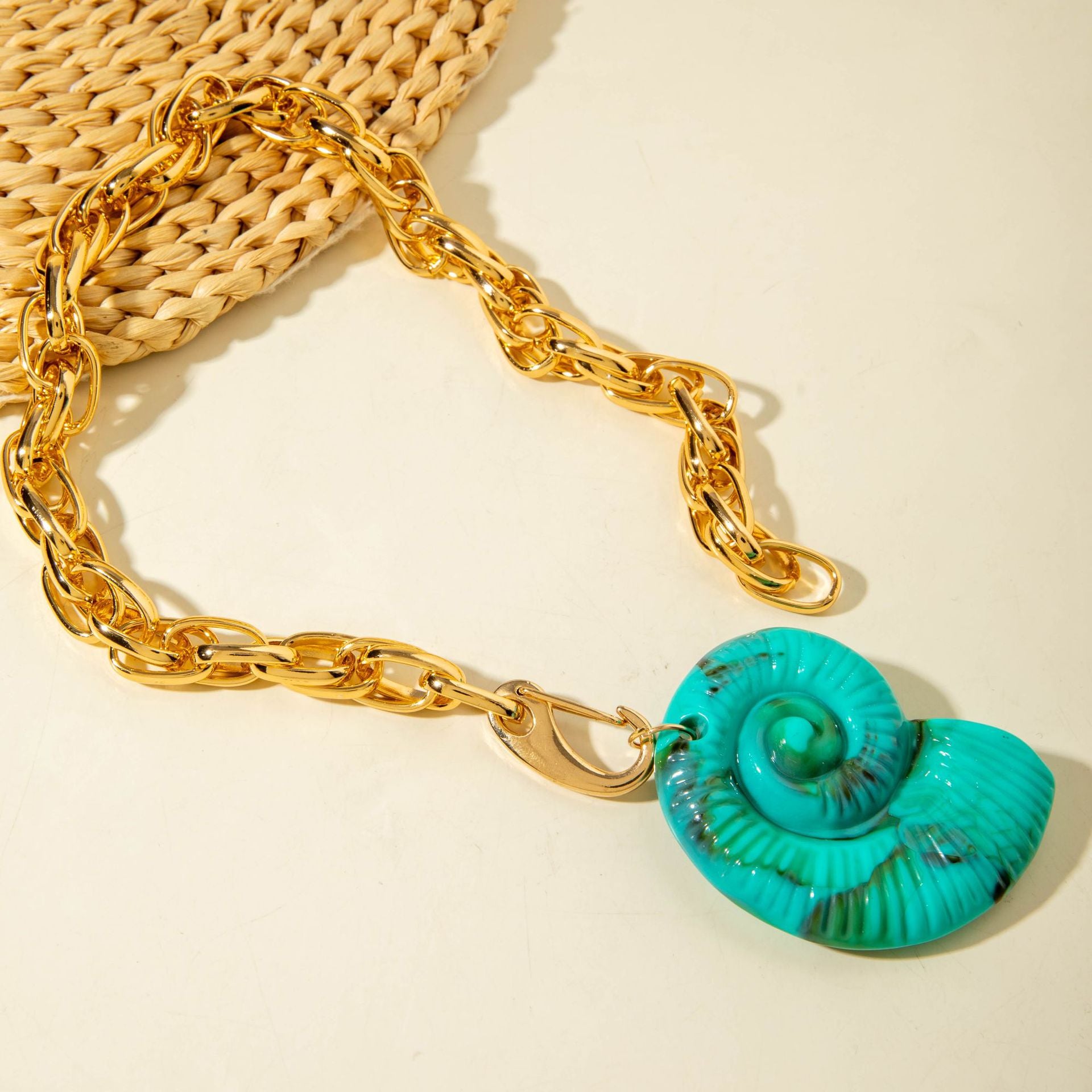 European and American Style Jewelry Five-Pointed Star ccb Exaggerated Pendant Necklace Fashionable and Unique Sweet Cool Style Necklace Wholesale