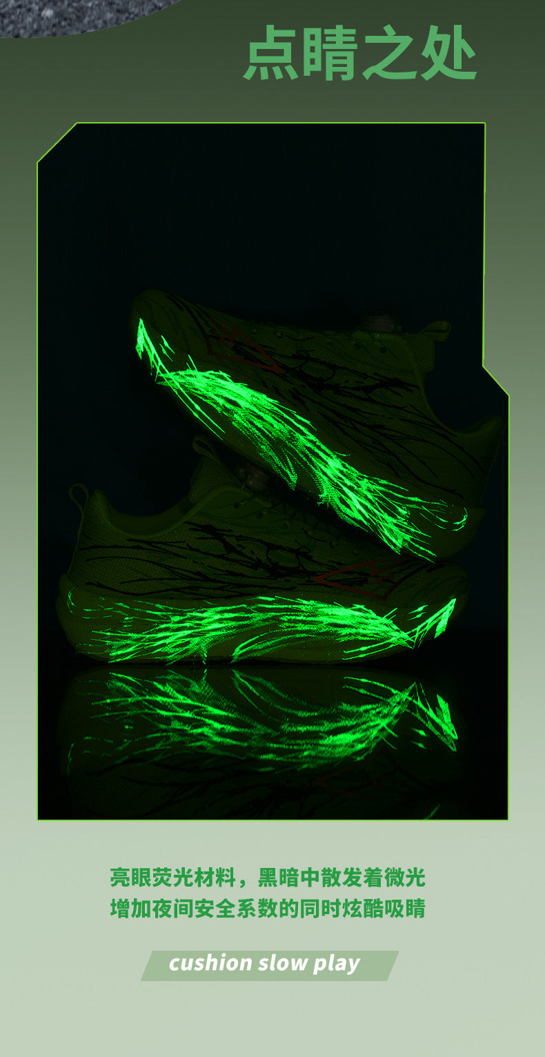 Red Rabbit9pro Really Explosive Carbon Plate Luminous Casual Breathable Running Shoes Outdoor Racing High Elastic Shock Absorption Non-slip Sneakers