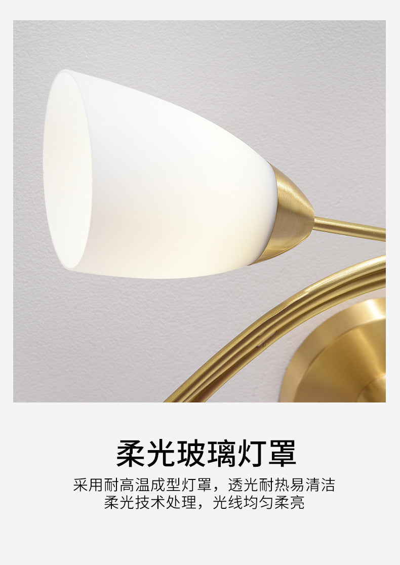 All-Copper Small Living Room Lamp Nordic Light Luxury Dining Room Copper Lamp Post-Modern Personality Creative Molecular Lamp Study Bedroom Lighting