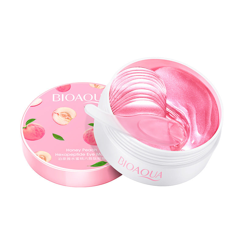 Boquan Ya Peach Eye Mask Box Set Starry Sky Bamboo Charcoal Rose Moisturizing Improves Dark Circles Export Manufacturer Wholesale