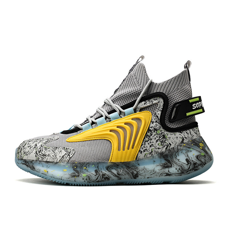 2025New National Fashion Casual Shoes Breathable Mesh Patchwork Men's Shoes Thick Sole Height Increasing Non-Slip Wear-Resistant Sports Shoes