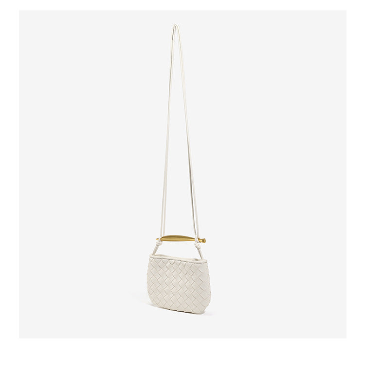 European and American Handmade Woven Bag Sardine Bag Niche Design Dumpling Bag Women's Metal Handbag Shoulder Bag Crescent Bag