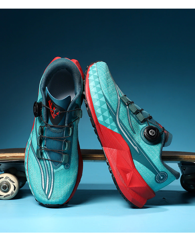 Full Palm Carbon Plate Sports Running Shoes Double Layer Popcorn Outdoor Trail Running Shoes Marathon Men's and Women's Shoes