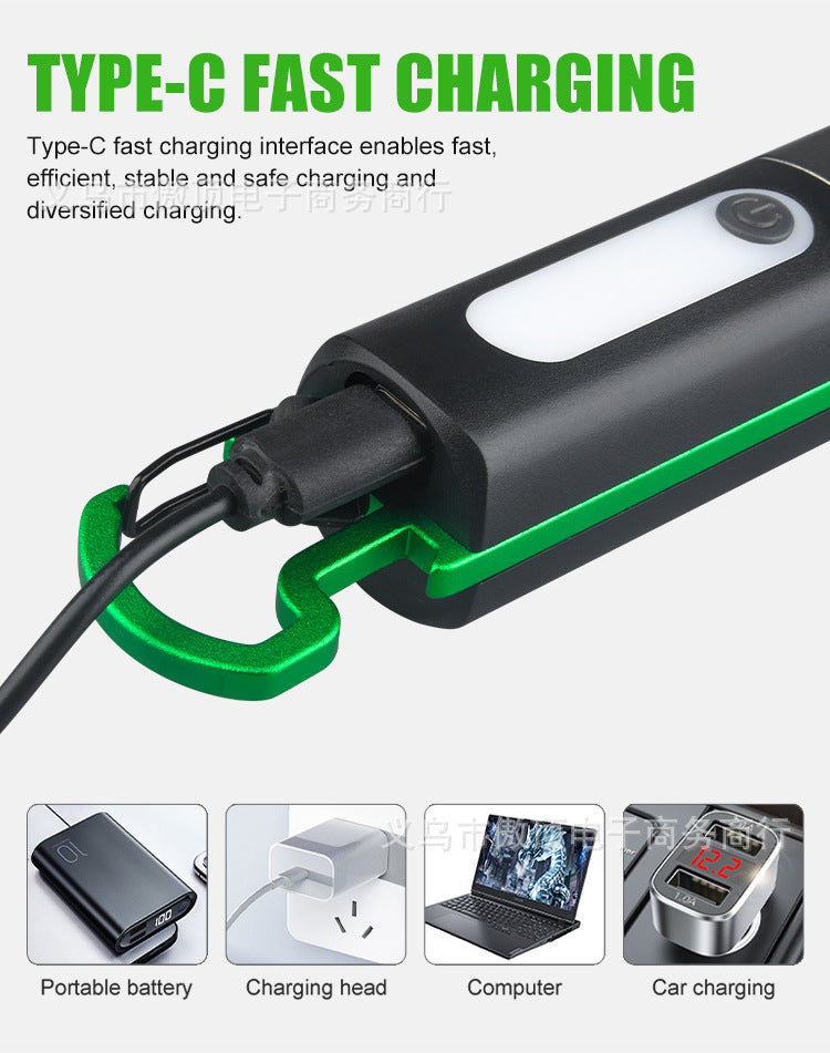 Multifunctional Flashlight Portable Keychain Magnetic Suction Light USB Rechargeable Lighting Work Light LED Sidelight