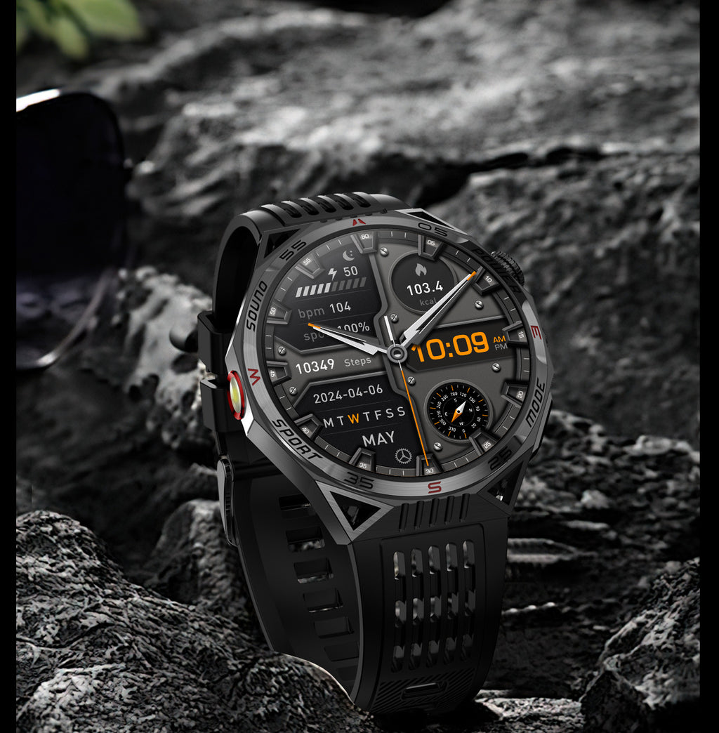 HT28Smart Watch Bluetooth Call True Heart Rate Step Sleep Breathing Training Deep Waterproof Flashlight Sports