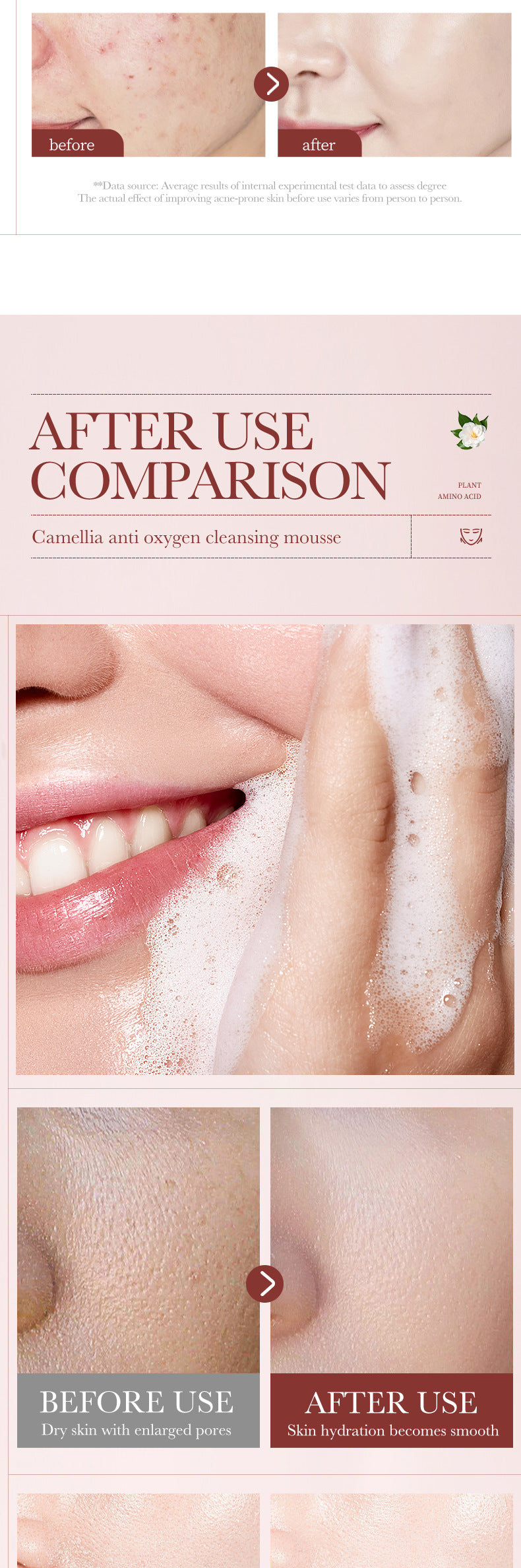 Camellia Skincare Set Boquan Ya Delicate Lubrication and Cleansing Five-Piece Set Export Manufacturer Wholesale